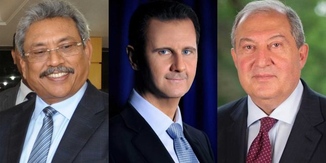 دام برس : الرئيس الأسد يتلقى برقيتي تهنئة من رئيسي أرمينيا وسريلانكا بفوزه بالانتخابات الرئاسية